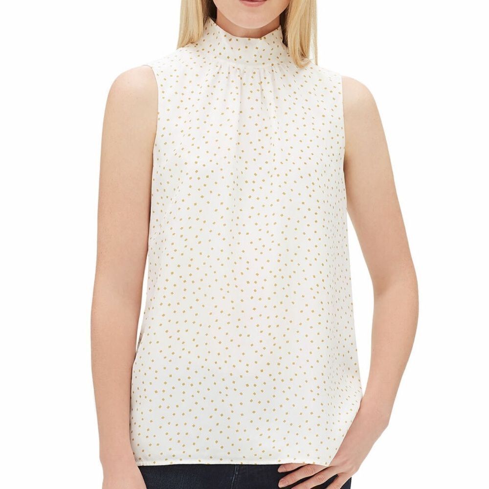 Lafayette 148 New York Sleeveless Brilliant Turtleneck Blouse Women’s Medium